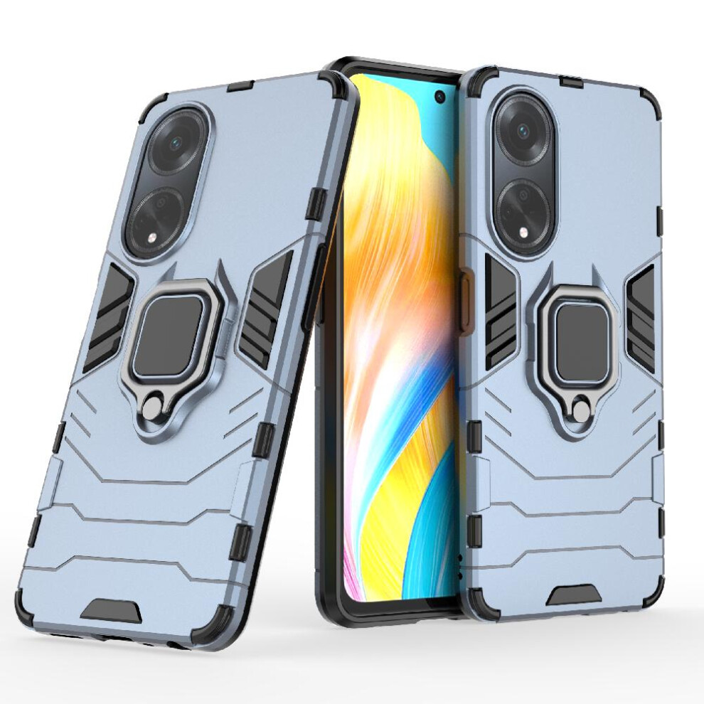 ( ) Case For Oppo A98 5G 360Rotating Ring Shockproof Cover Military Drop Protection Kickstand Gray 764762670818