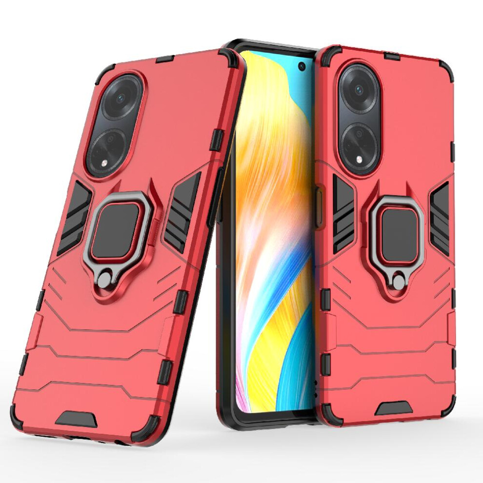 (Red) Case For Oppo A98 5G 360Rotating Ring Shockproof Cover Military Drop Protection Kickstand Red 764762670801