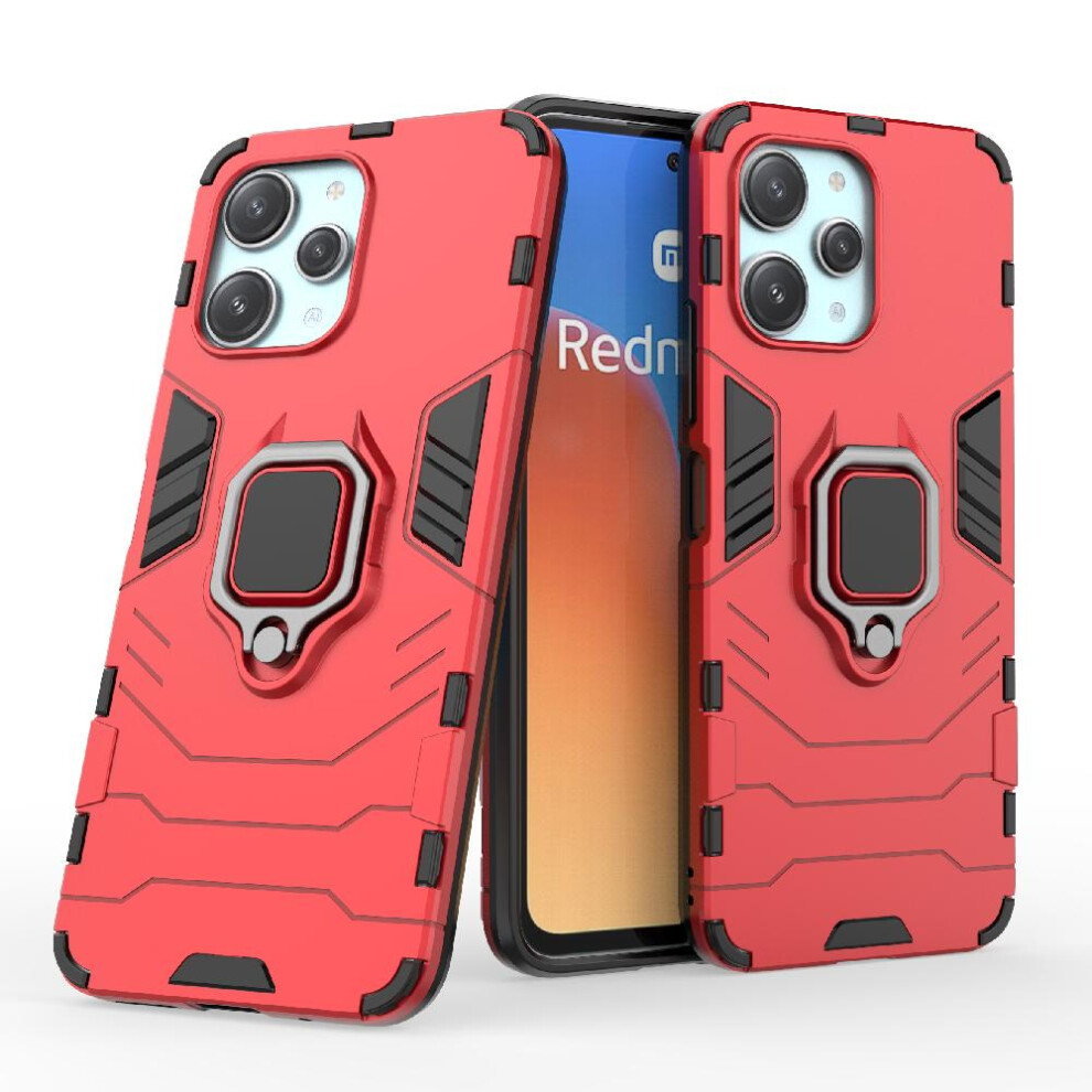 (Red) Case For Xiaomi Mi 12 4G Military Drop Protection Kickstand Shockproof Cover 360Rotating Ring Red 764762670832