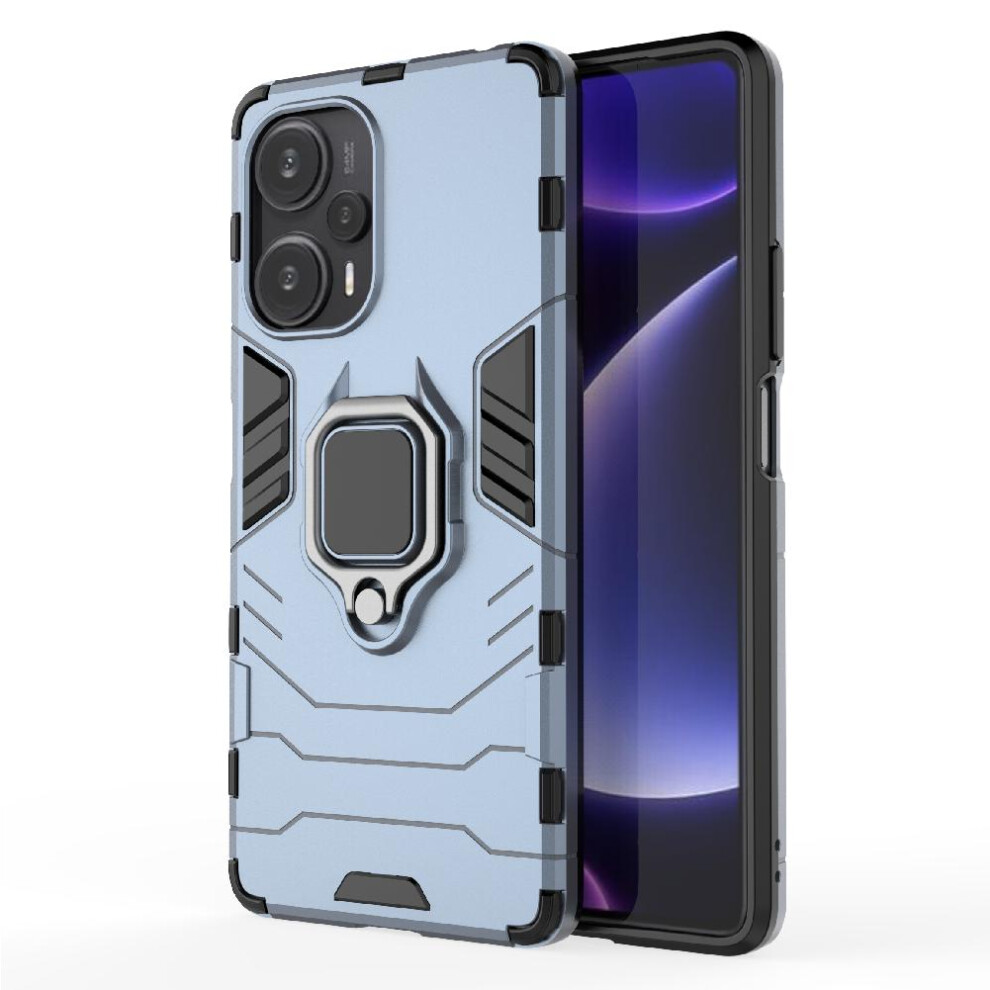 Gangxun ( ) Case For Xiaomi Poco F5 5G Military Drop Protection Kickstand Shockproof Cover 360Rotating Ring Gray
