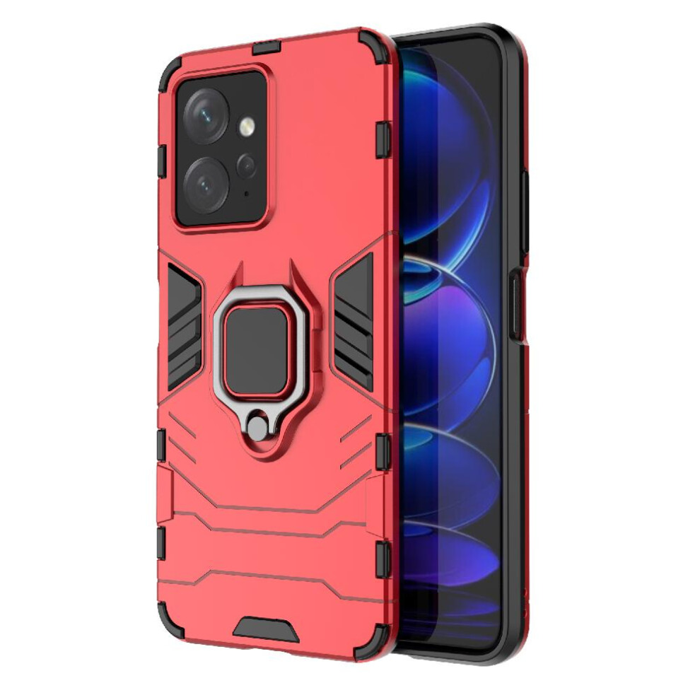 (Red) Case For Xiaomi Mi Note 12 4G Kickstand 360Rotating Ring Shockproof Cover Military Drop Protection Red 764762671013