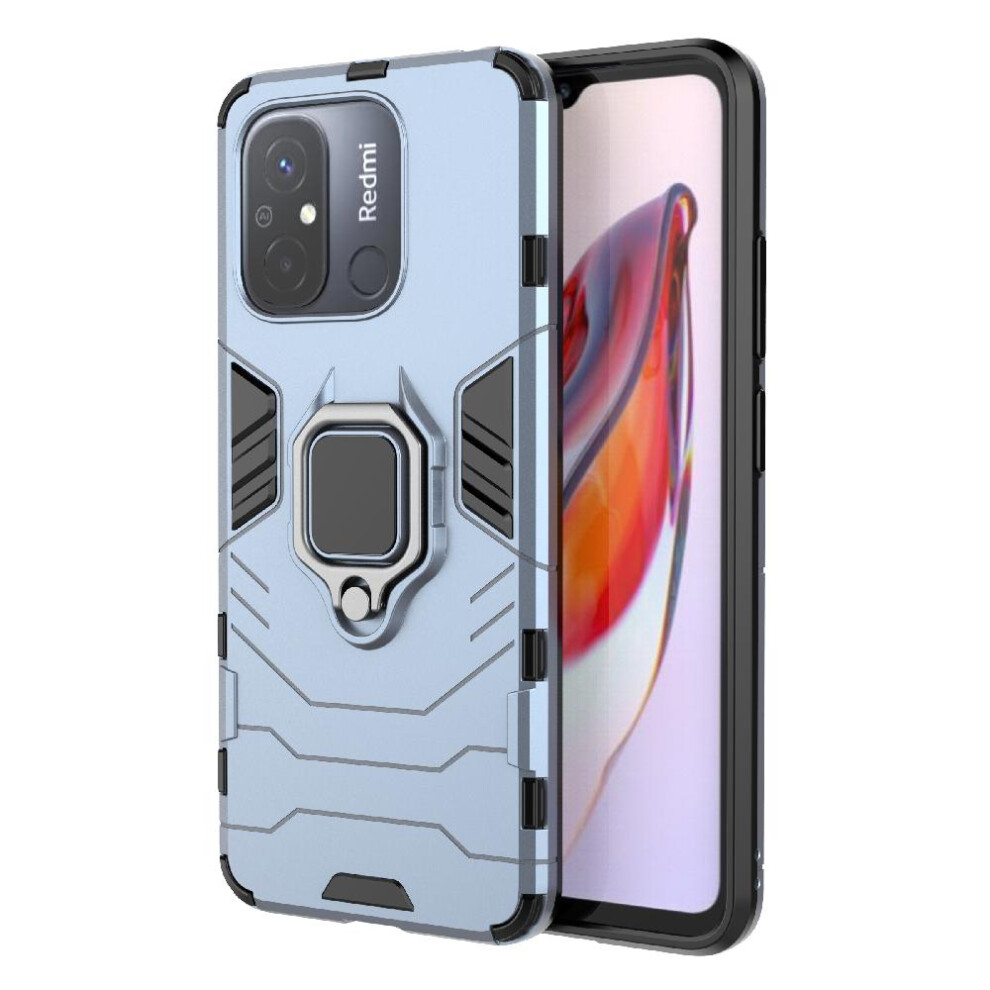 ( ) Case For Xiaomi Redmi 12C 360Rotating Ring Shockproof Cover Military Drop Protection Kickstand Gray 764762671051