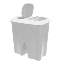 (Grey) Double Recycling Waste Bin Duo Rubbish Plastic Paper LARGE Disposal 2x25L