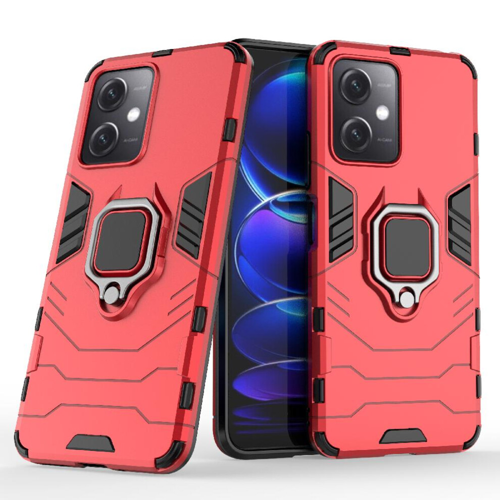 (Red) Case For Xiaomi Mi Note 12 5G Kickstand 360Rotating Ring Military Drop Protection Shockproof Cover Red 764762671617