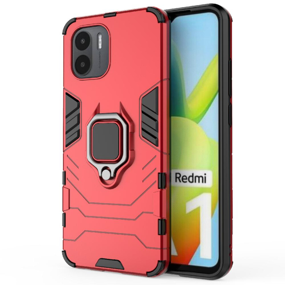 (Red) Case For Xiaomi Mi A1 360Rotating Ring Military Drop Protection Shockproof Cover Kickstand Red 764762671792