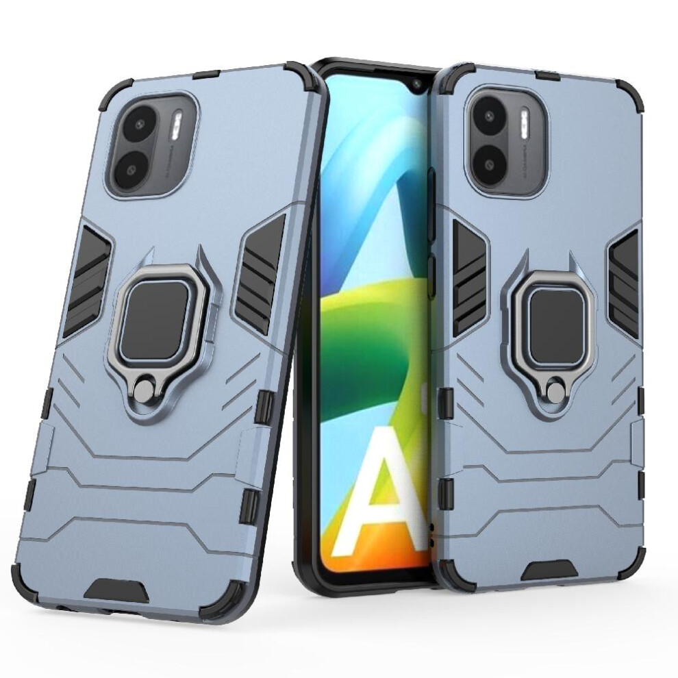( ) Case For Xiaomi Redmi A1 360Rotating Ring Military Drop Protection Shockproof Cover Kickstand Gray 764762671808