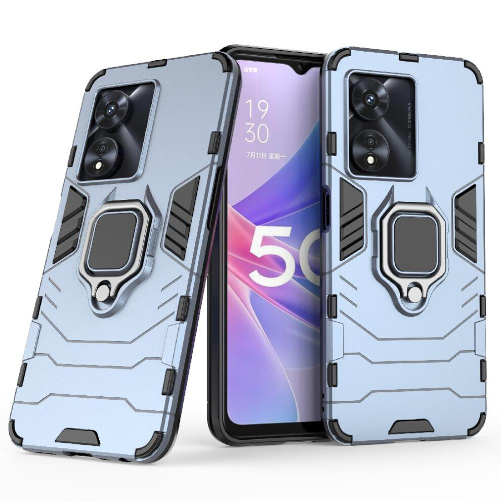 ( ) Case For Oppo A97 5G Military Drop Protection 360Rotating Ring Shockproof Cover Kickstand Gray 764762671891