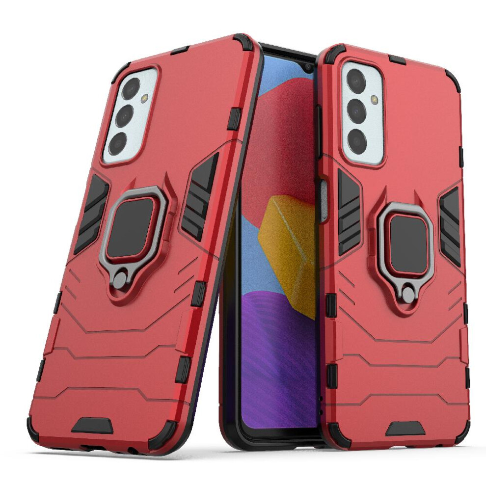 (Red) Case For Samsung Galaxy M13 Military Drop Protection Shockproof Cover 360Rotating Ring Kickstand Red 764762671945
