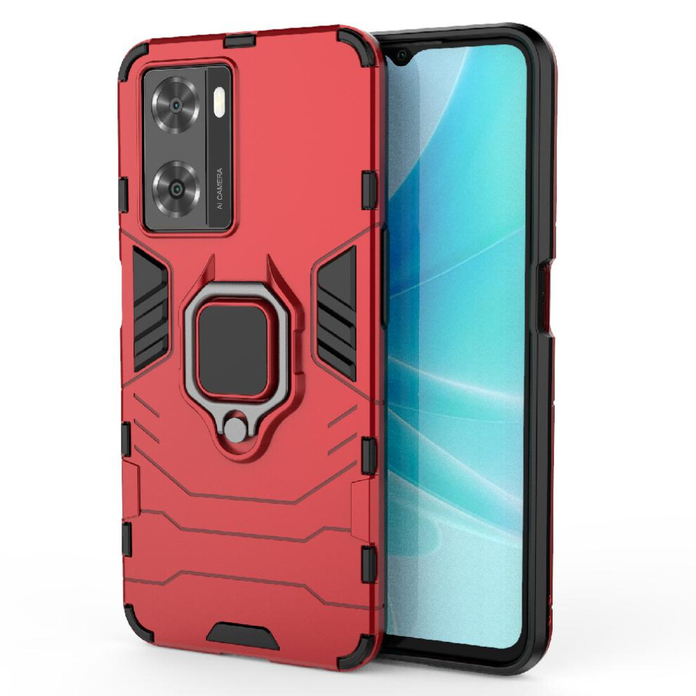 (Red) Case For Oppo A57 4G Military Drop Protection Kickstand Shockproof Cover 360Rotating Ring Red 764762672096