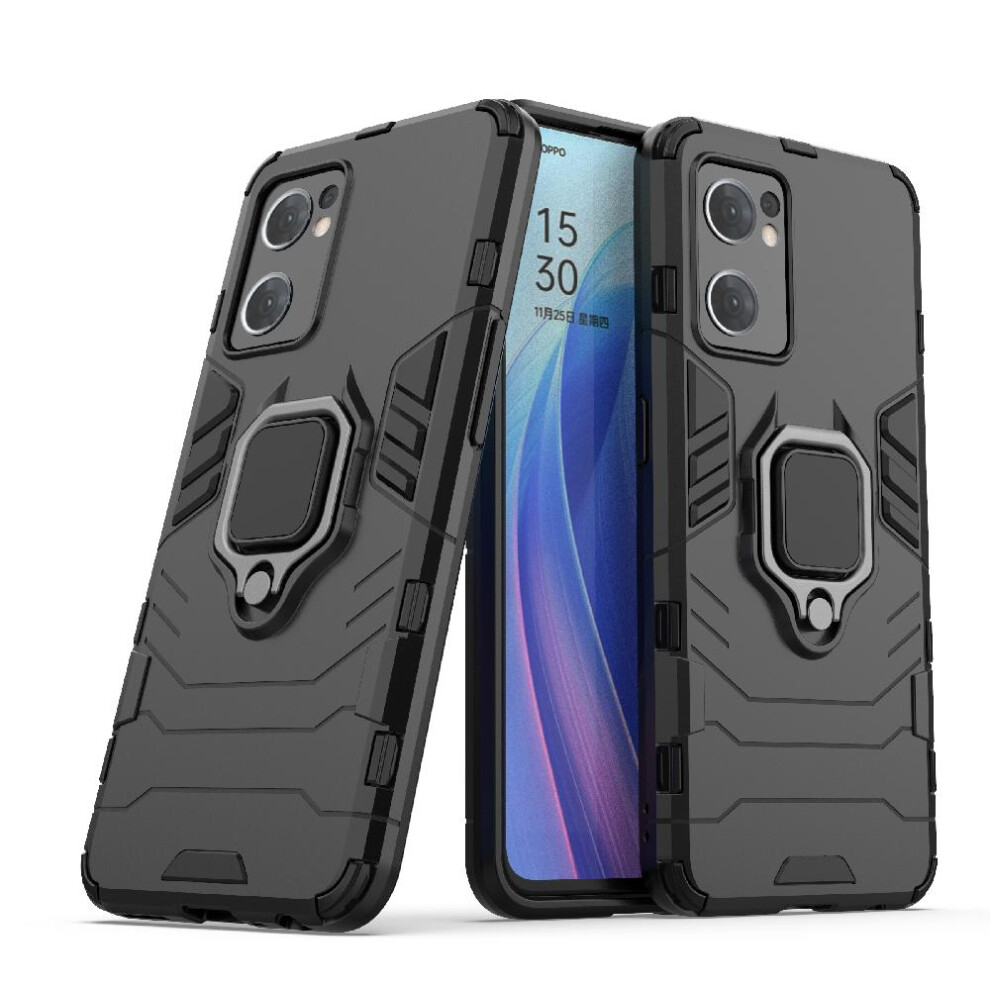 (Black) Case For Oppo Find X5 Lite 5G Kickstand Shockproof Cover 360Rotating Ring Military Drop Protection Black 764762672447