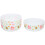 (White - FruitVeg) Coloured Plastic Cereal Bowls 4 Piece Breakfast Cereal Ice Cream Bowls Stackable 3