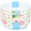 (White - FruitVeg) Coloured Plastic Cereal Bowls 4 Piece Breakfast Cereal Ice Cream Bowls Stackable 4