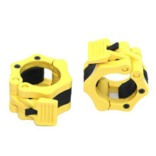 Yellow 2pcs 50mm Barbell Collar Locking Bar Gym Fitness Buckle