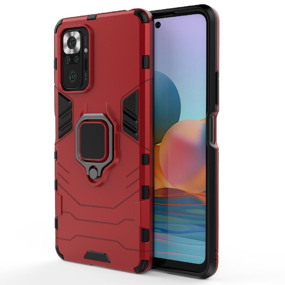 (Red) Case For Xiaomi Mi Note 10 Pro Kickstand Military Drop Protection 360Rotating Ring Shockproof Cover Red 764762672874