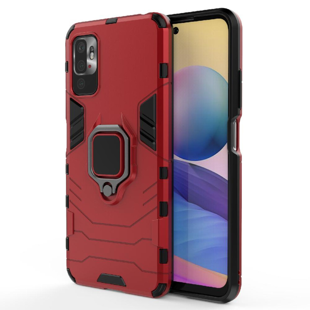 (Red) Case For Xiaomi Mi Note 10 5G Shockproof Cover Military Drop Protection 360Rotating Ring Kickstand Red 764762672904