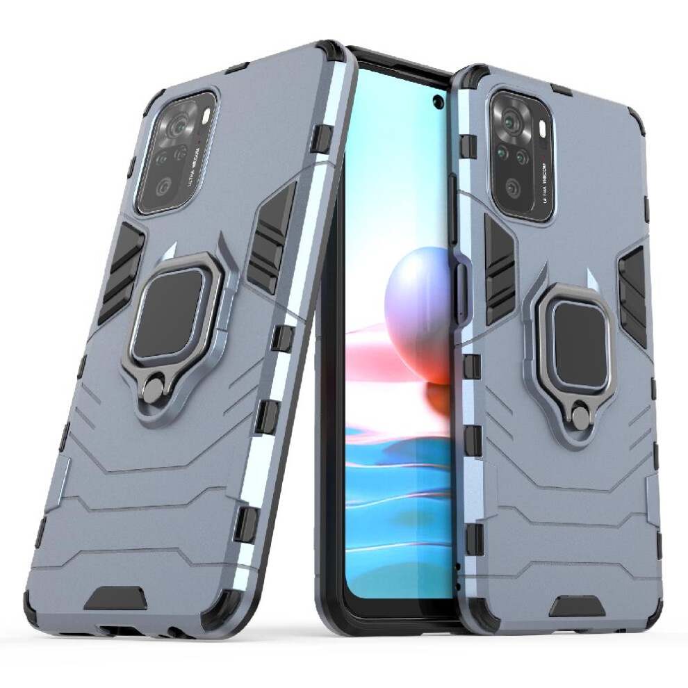 ( ) Case For Xiaomi Redmi Note 10 4G Military Drop Protection Kickstand Shockproof Cover 360Rotating Ring Gray 764762672942