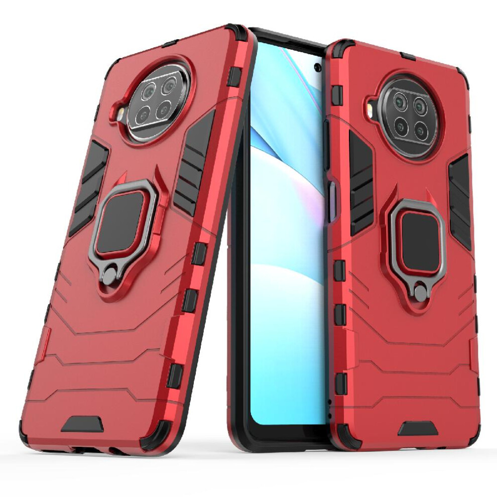 (Red) Case For Xiaomi 10T Lite 360Rotating Ring Military Drop Protection Kickstand Shockproof Cover Red 764762673444
