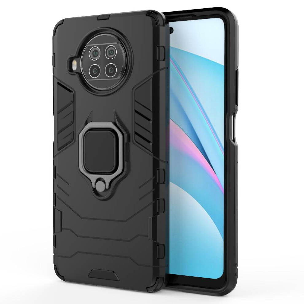 (Black) Case For Xiaomi 10T Lite 360Rotating Ring Military Drop Protection Kickstand Shockproof Cover Black 764762673437