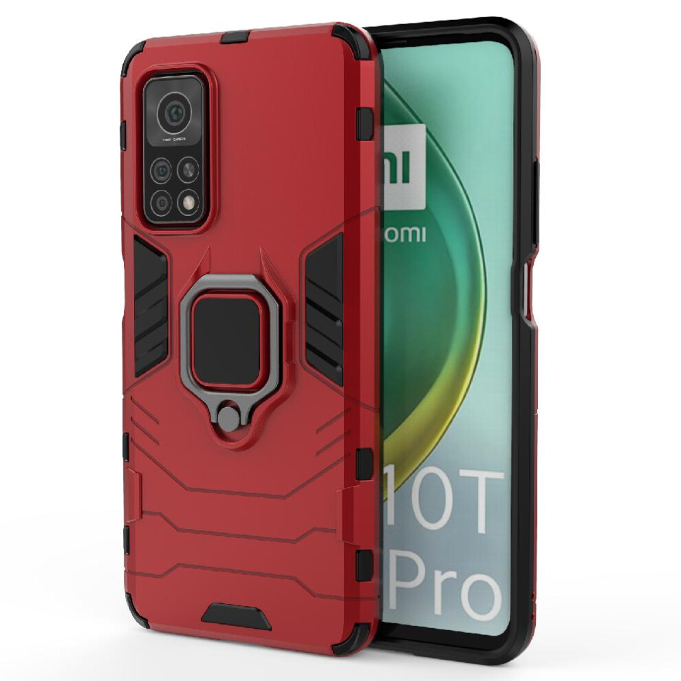 (Red) Case For Xiaomi 10T/10T Pro 5G Kickstand Military Drop Protection Shockproof Cover 360Rotating Ring Red 764762673475