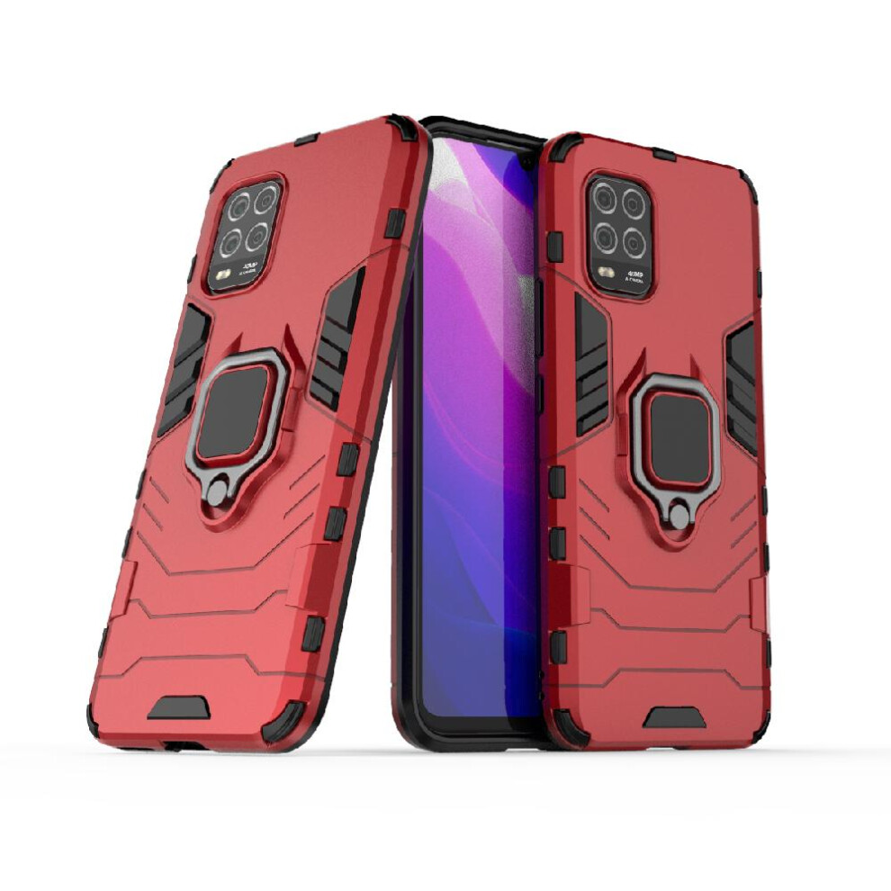 (Red) Case For Xiaomi 10 Lite 5G Kickstand Military Drop Protection Shockproof Cover 360Rotating Ring Red 764762673994