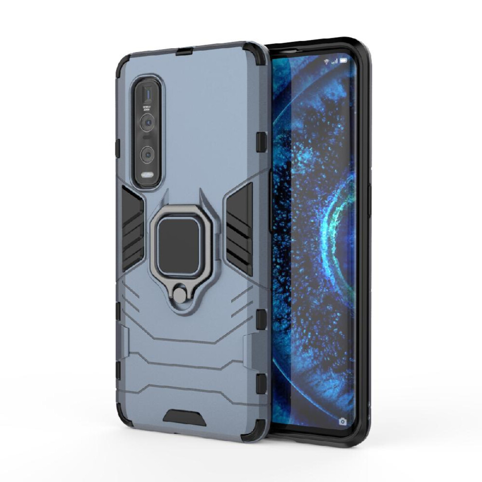 Gangxun ( ) Case For Oppo Find X2 Pro 360Rotating Ring Military Drop Protection Kickstand Shockproof Cover Gray