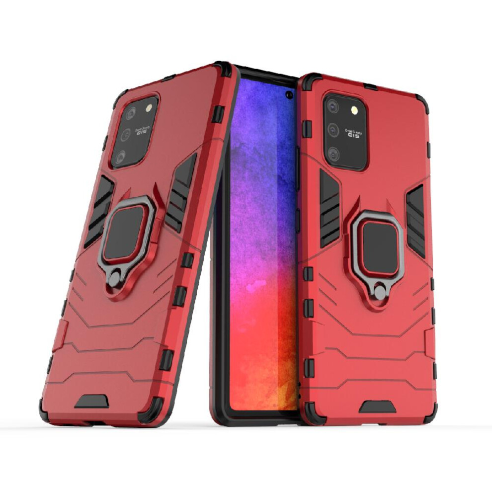(Red) Case For Samsung Galaxy S10 Lite 360Rotating Ring Kickstand Shockproof Cover Military Drop Protection Red 764762674144