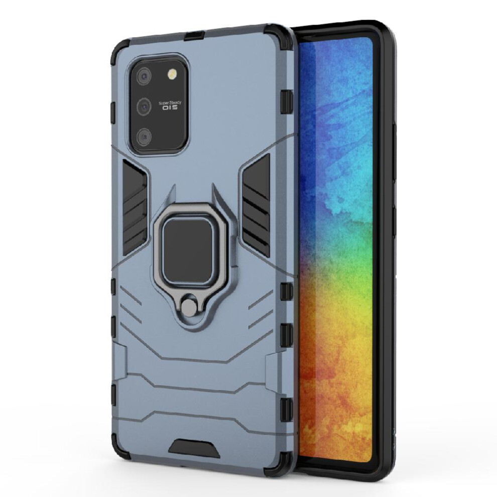 ( ) Case For Samsung Galaxy S10 Lite 360Rotating Ring Kickstand Shockproof Cover Military Drop Protection Gray 764762674151
