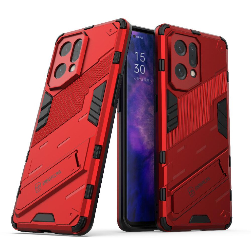 (Red) Case For Oppo Find X5 Pro 5G Protective Cover Rugged Military Kickstand Red 764762674410