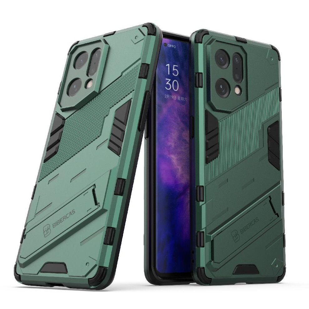 (Green) Case For Oppo Find X5 Pro 5G Protective Cover Rugged Military Kickstand Green 764762674434