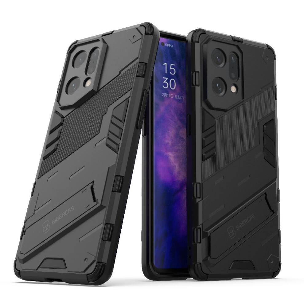 (Black) Case For Oppo Find X5 5G Protective Cover Kickstand Rugged Military Black 764762674441