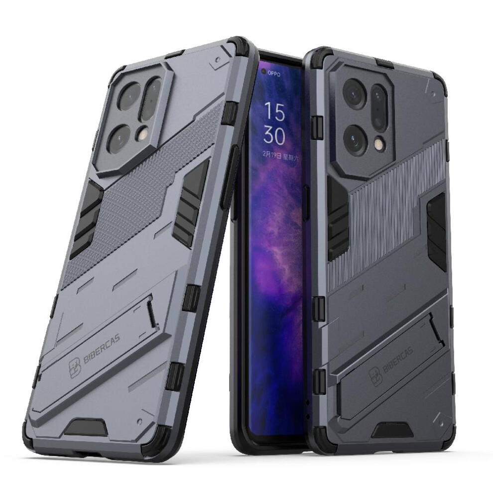 Gangxun ( ) Case For Oppo Find X5 5G Protective Cover Kickstand Rugged Military Gray