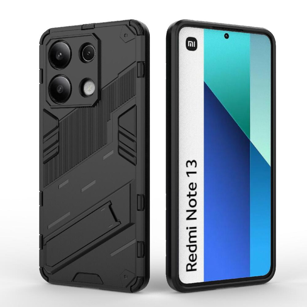 (Black) Case For Xiaomi Redmi Note 13 4G Kickstand Rugged Military Protective Cover Black 764762674601