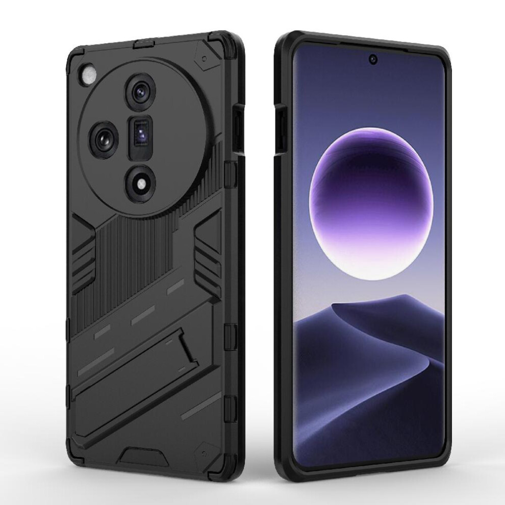 (Black) Case For Oppo Find X7 5G Rugged Military Kickstand Protective Cover Black 764762674724