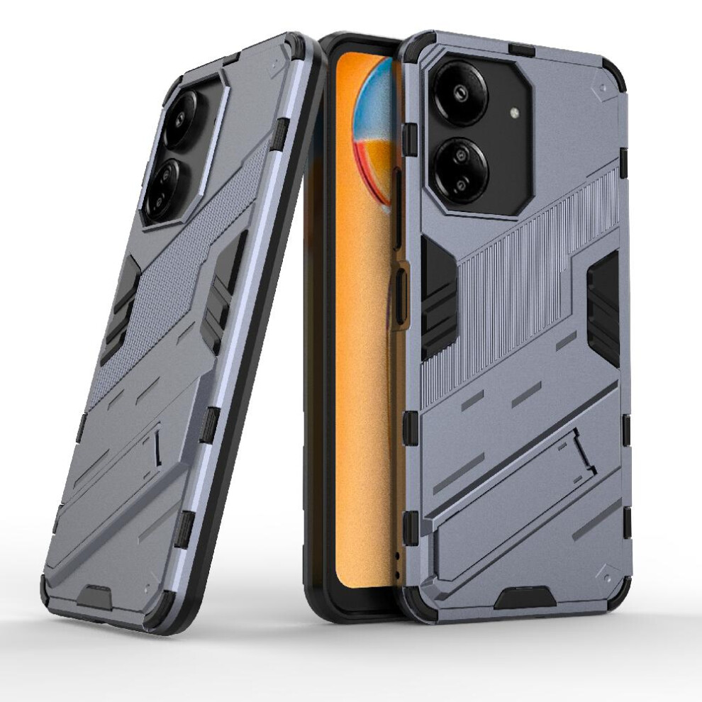 ( ) Case For Xiaomi Redmi 13C 5G Rugged Military Protective Cover Kickstand Gray 764762674786