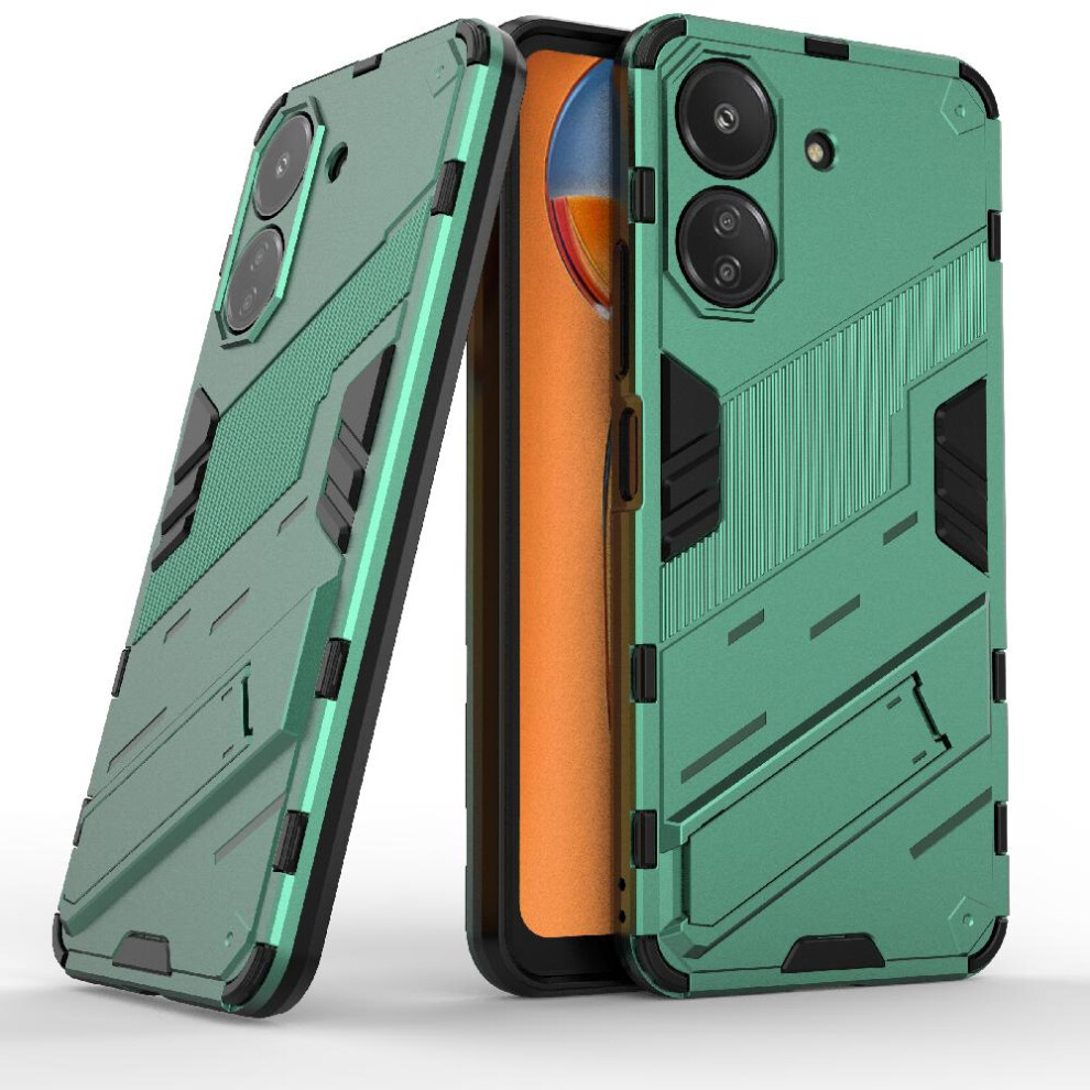 (Green) Case For Xiaomi Redmi 13C Rugged Military Protective Cover Kickstand Green 764762674830