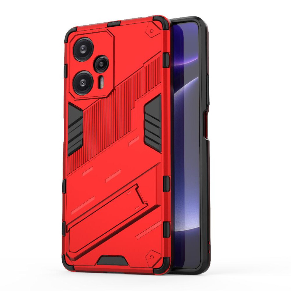 (Red) Case For Xiaomi Poco F5 Protective Cover Rugged Military Kickstand Red 764762675059