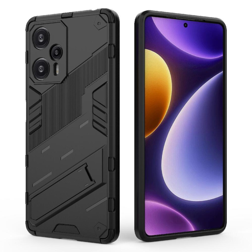 (Black) Case For Xiaomi Poco F5 Protective Cover Rugged Military Kickstand Black 764762675042