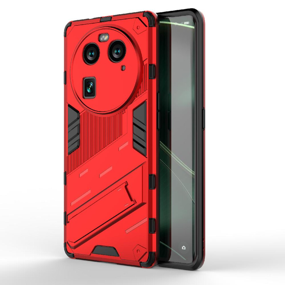 (Red) Case For Oppo Find X6 Rugged Military Kickstand Protective Cover Red 764762675134