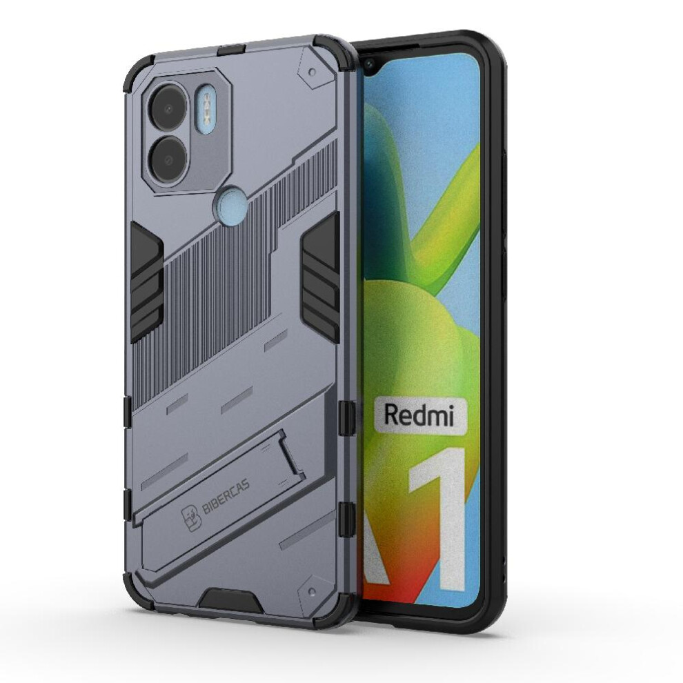 Photos - Case For Xiaomi Redmi A1 Plus Kickstand Protective Cover Rugged Military(Gray )