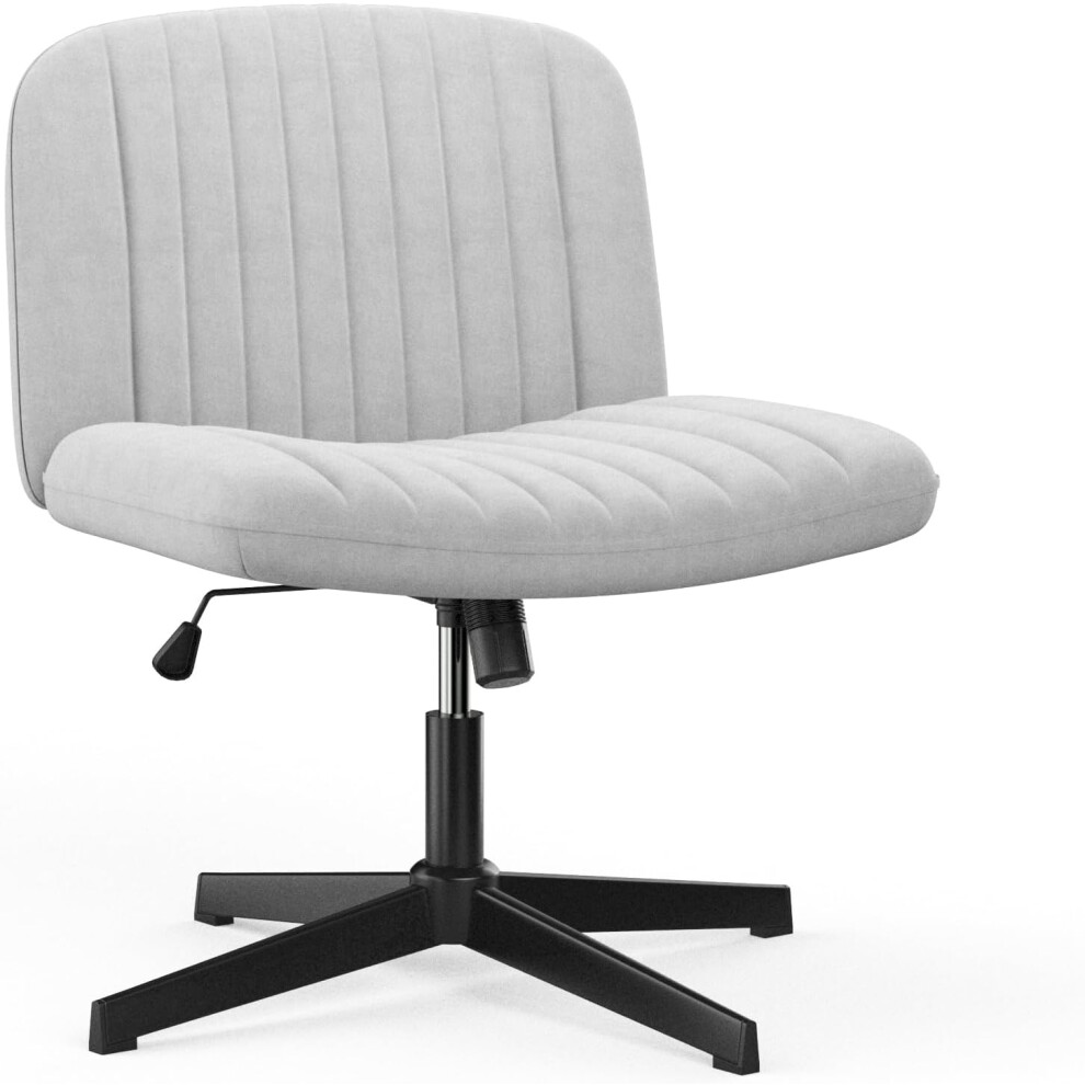 (Grey) Armless Velvet Swivel Office Chair-image-OPC-PDSXQJM-NEW