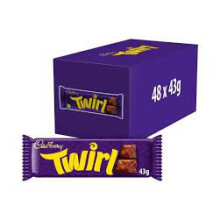 Cadbury Twirl Chocolate Bars(Pack of  48)