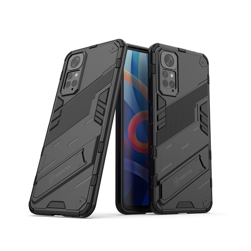 (Black) Case For Xiaomi Redmi Note 11 4G Kickstand Rugged Military Protective Cover Black 764762676209
