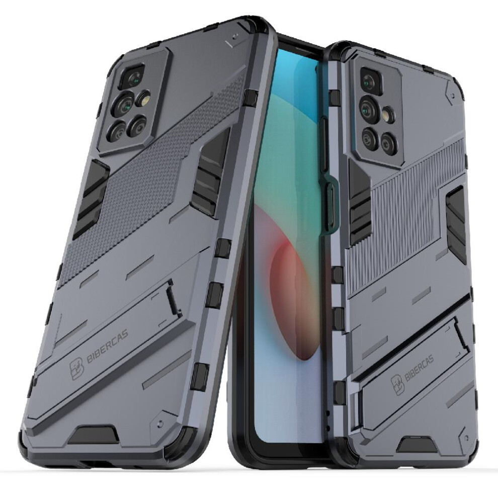 ( ) Case For Xiaomi Redmi 10 4G Kickstand Protective Cover Rugged Military Gray 764762676827