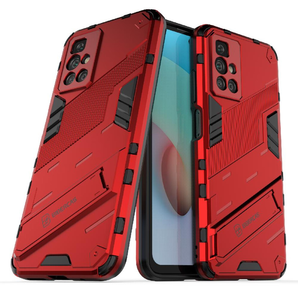 (Red) Case For Xiaomi Mi 10 4G Kickstand Protective Cover Rugged Military Red 764762676810