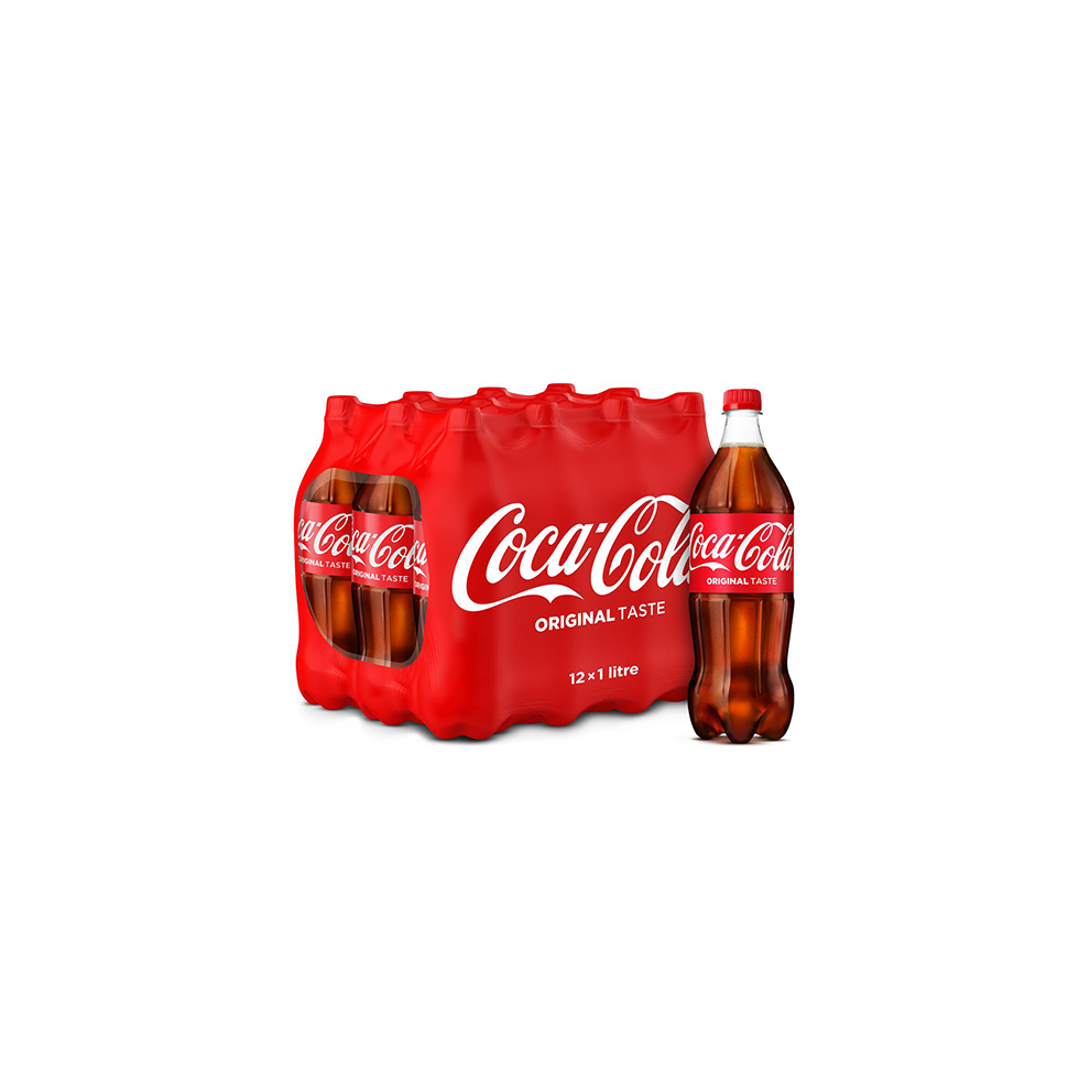 Coca Cola Original Coke Bottles Fizzy Drink  12 x 1Litre Best Before April 2024