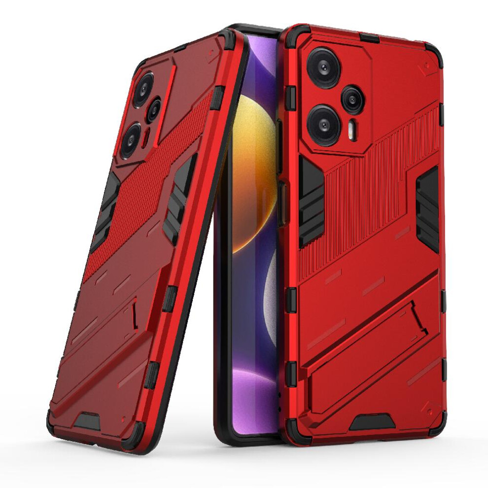 (Red) Case For Xiaomi Poco F5 5G Rugged Military Protective Cover Kickstand Red 764762677374