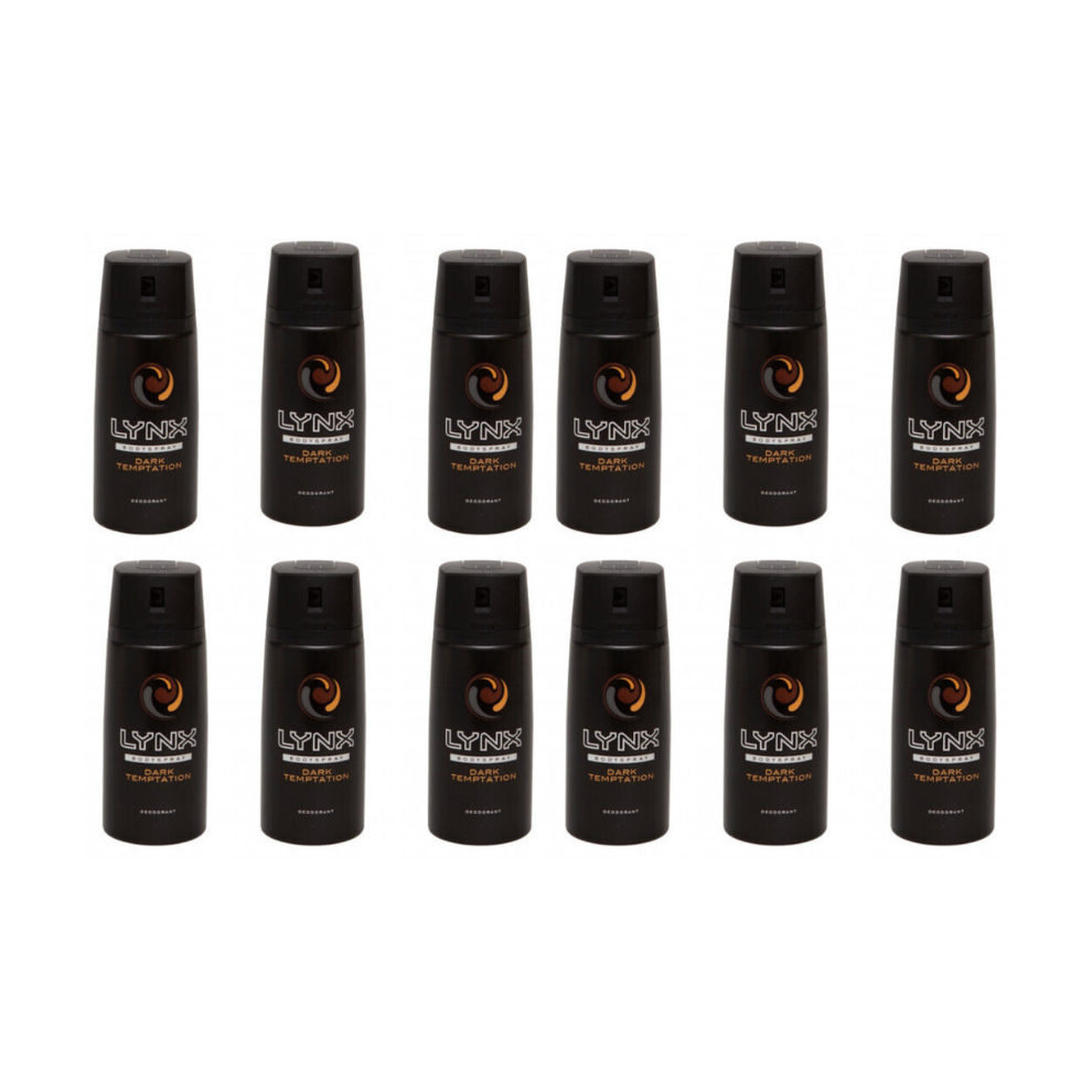 12 x 150ml Lynx DARK TEMPTATION Deodorant Spray 1800ml Free 48h Tracked Delivery