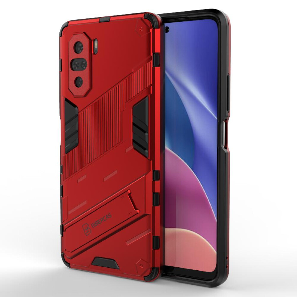 Gangxun (Red) Case For Xiaomi Poco F3 Kickstand Protective Cover Rugged Military Red