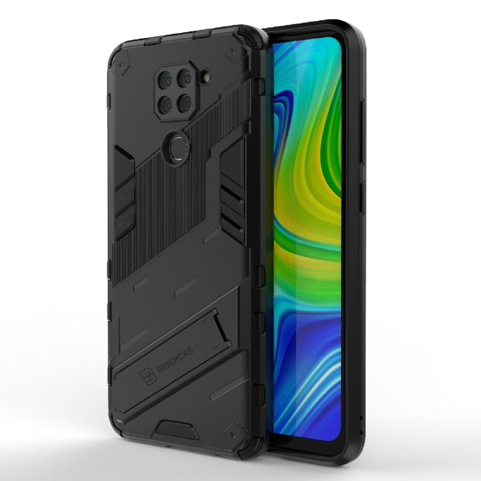 (Black) Case For Xiaomi Redmi Note 9 Rugged Military Protective Cover Kickstand Black 764762678289