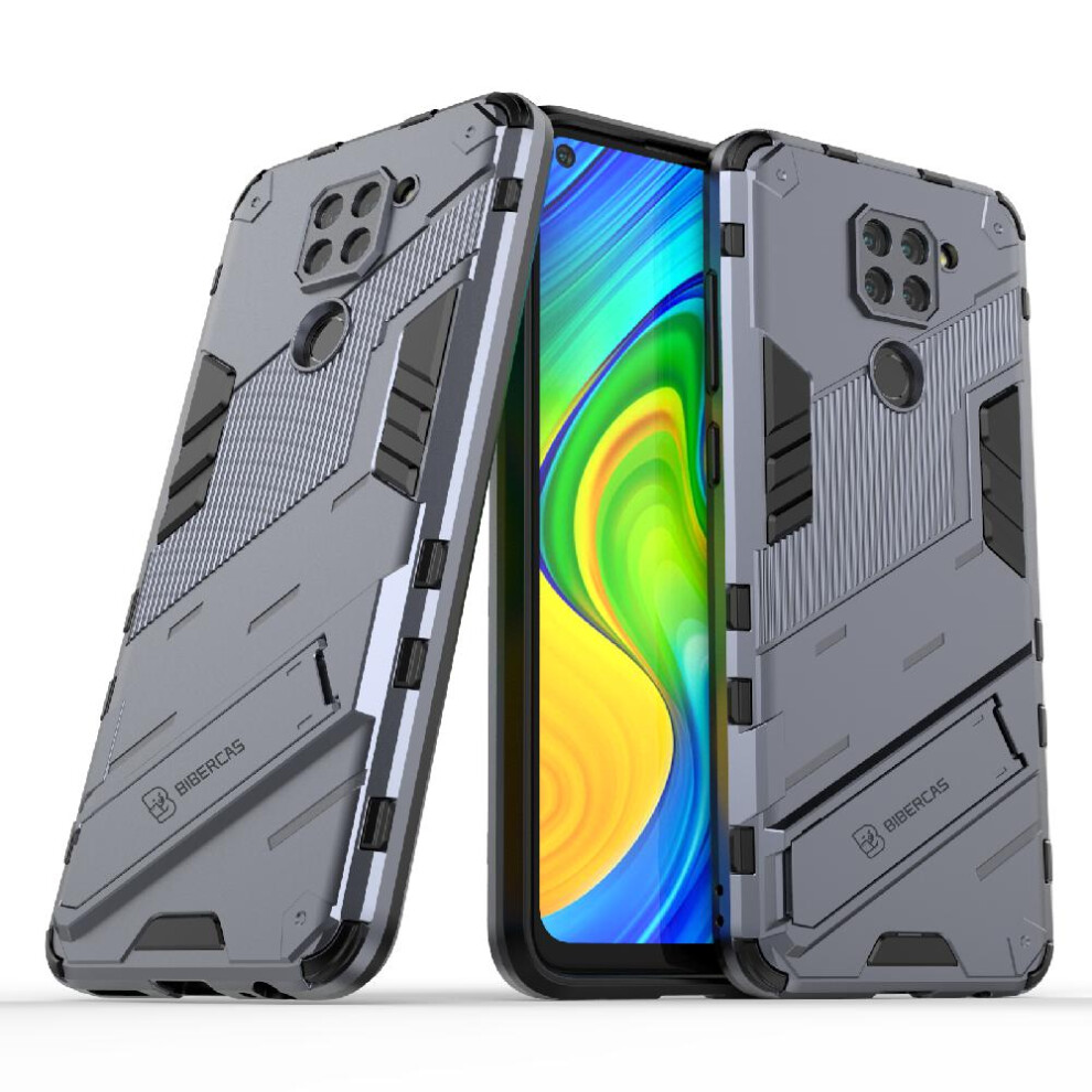 ( ) Case For Xiaomi Redmi Note 9 Rugged Military Protective Cover Kickstand Gray 764762678302